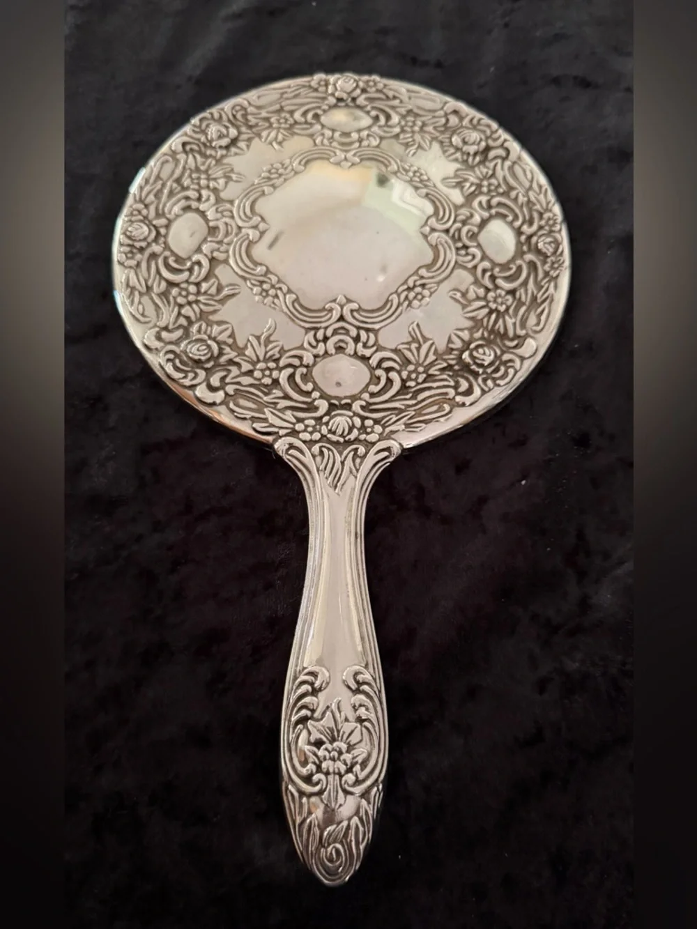 Vintage Silvery Plated Dressing Mirror
